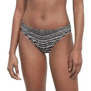 Kenneth Cole Women's Black White Find Tranquility Hipster Bikini Bottom Small